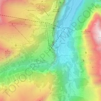 Gimmelwald topographic map, elevation, terrain