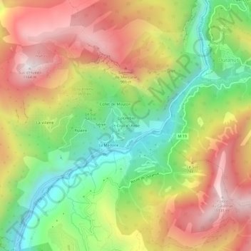 Le Cros d'Utelle topographic map, elevation, terrain