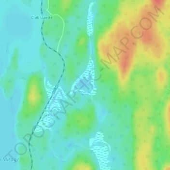 Lac Minerve topographic map, elevation, terrain