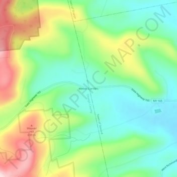 Weber Corners topographic map, elevation, terrain
