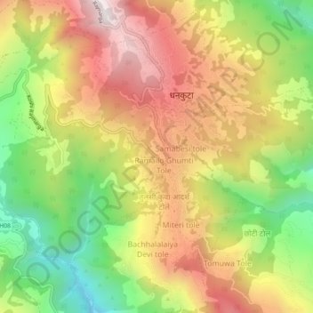 Zeropoint tole topographic map, elevation, terrain