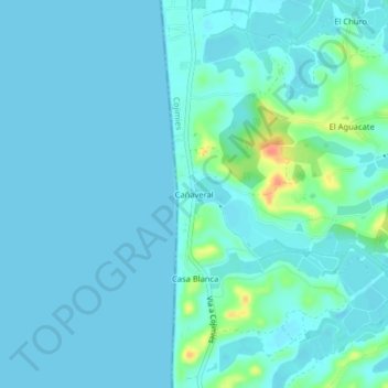 Cañaveral topographic map, elevation, terrain