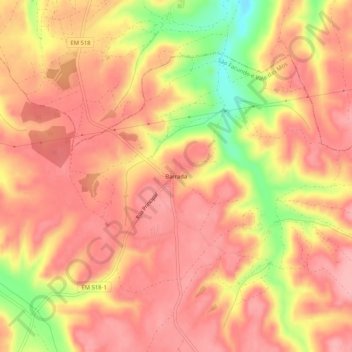Barrada topographic map, elevation, terrain