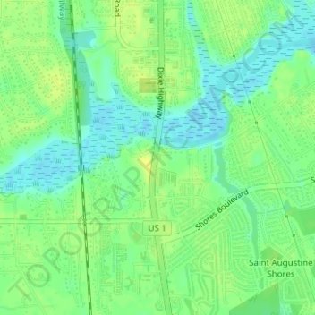 Moultrie topographic map, elevation, terrain