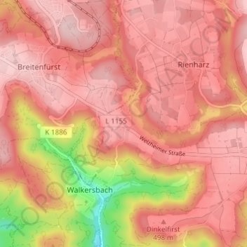 Haghof topographic map, elevation, terrain
