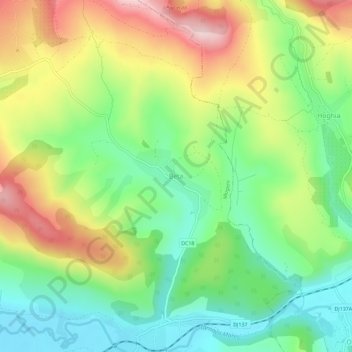 Beta topographic map, elevation, terrain