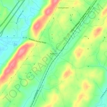 Riceville topographic map, elevation, terrain