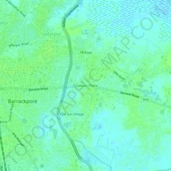 Chakkan Thalia topographic map, elevation, terrain