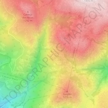 Curral dos Cobernos topographic map, elevation, terrain