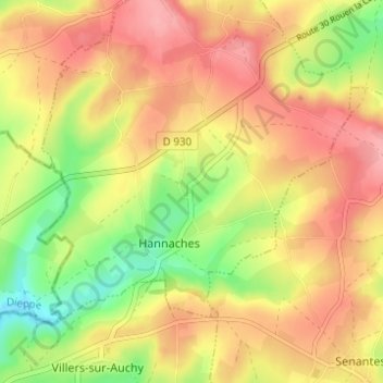 Bazincourt topographic map, elevation, terrain