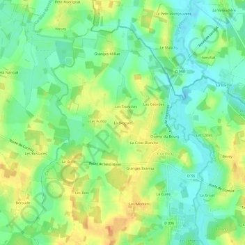 La Bascule topographic map, elevation, terrain