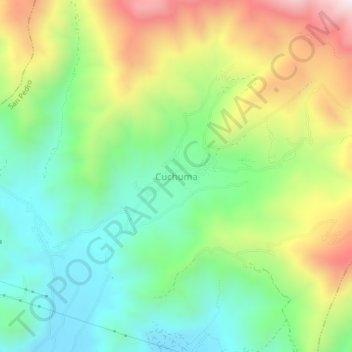 Cuchuma topographic map, elevation, terrain