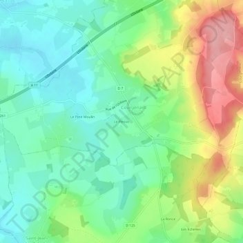 Le Plessis topographic map, elevation, terrain