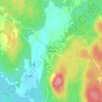 Undenäs topographic map, elevation, terrain