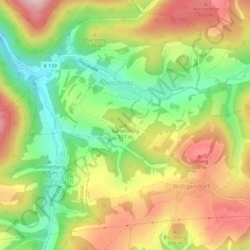 Gartenberg topographic map, elevation, terrain
