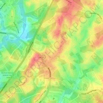 Rock Creek Estates topographic map, elevation, terrain