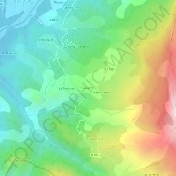 Le Serre topographic map, elevation, terrain