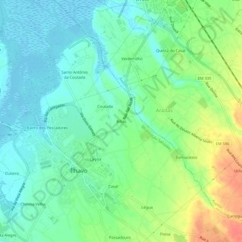 Ribas topographic map, elevation, terrain
