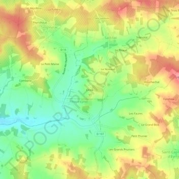 Citole topographic map, elevation, terrain