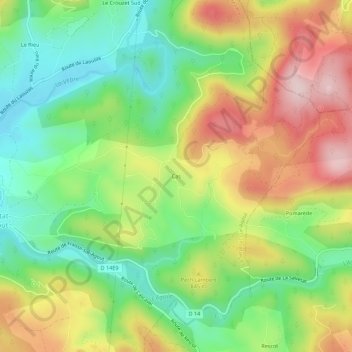 Cas topographic map, elevation, terrain