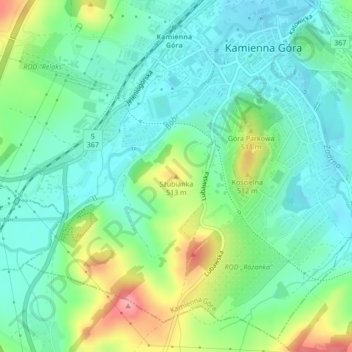 Szubianka topographic map, elevation, terrain