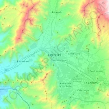 San Felipe topographic map, elevation, terrain
