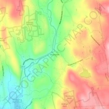 Minortown topographic map, elevation, terrain