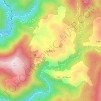 Budoželje topographic map, elevation, terrain