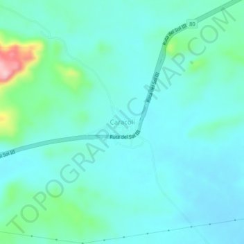 Caracolí topographic map, elevation, terrain