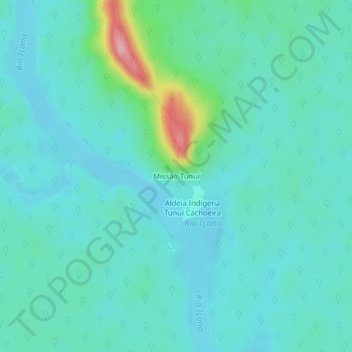 Missão Tunuí topographic map, elevation, terrain