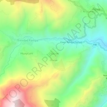 Chacon topographic map, elevation, terrain