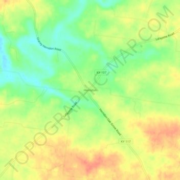 Herndon topographic map, elevation, terrain