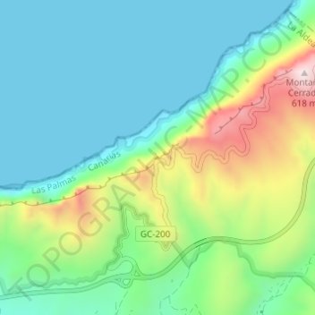 Mirador del Balcon topographic map, elevation, terrain