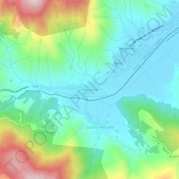 Mercatale topographic map, elevation, terrain