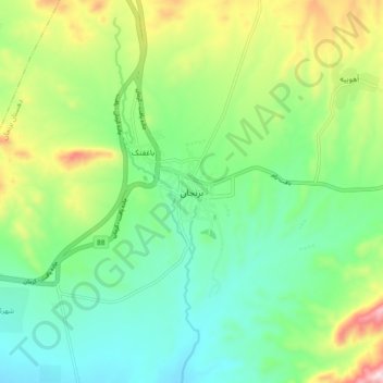Bezenjan topographic map, elevation, terrain