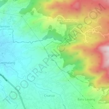 Jogjogan topographic map, elevation, terrain