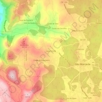 Lapa Furada topographic map, elevation, terrain