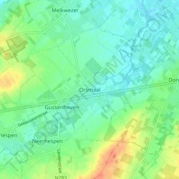Orsmaal topographic map, elevation, terrain