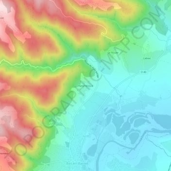 Ranchevoux topographic map, elevation, terrain