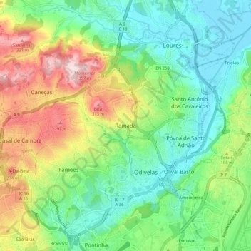 Ramada topographic map, elevation, terrain