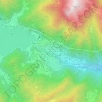 Molina di Ledro topographic map, elevation, terrain