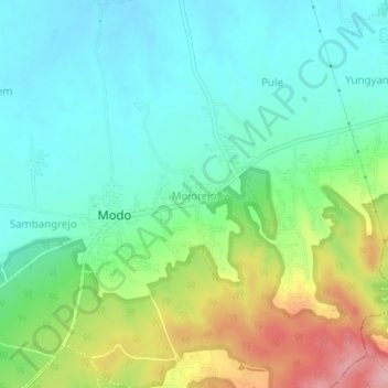Mojorejo topographic map, elevation, terrain