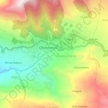 Vinobamba topographic map, elevation, terrain