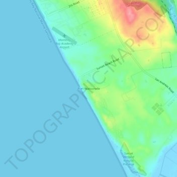 Port Watsonvile topographic map, elevation, terrain