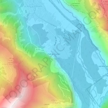 Pont du Fournol topographic map, elevation, terrain