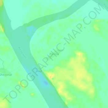 Perlita topographic map, elevation, terrain