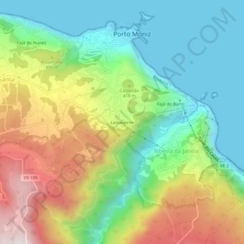 Lamaçeiros topographic map, elevation, terrain