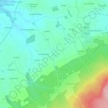La Saudraie topographic map, elevation, terrain