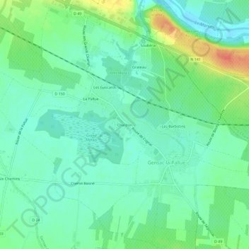 Chardon topographic map, elevation, terrain