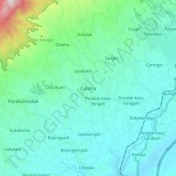 Cidahu topographic map, elevation, terrain